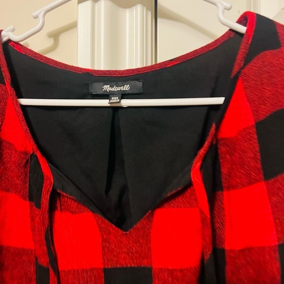 Beautiful red and black plaid Madewell dress/tunic in xxs - Picture 4 of 5